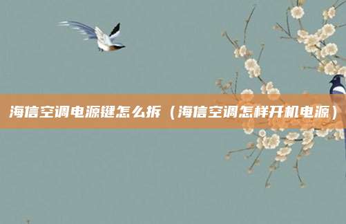 海信空调电源键怎么拆(海信空调怎样开机电源)