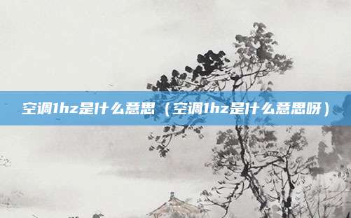 空调1hz是什么意思(空调1hz是什么意思呀)