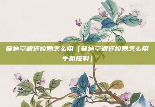 奇迪空调遥控器怎么用(奇迪空调遥控器怎么用手机控制)