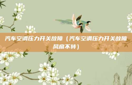 汽车空调压力开关故障(汽车空调压力开关故障风扇不转)