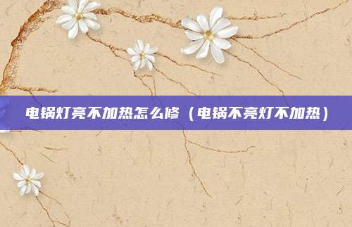 电锅灯亮不加热怎么修（电锅不亮灯不加热）