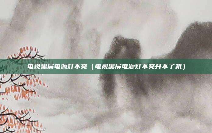 电视黑屏电源灯不亮（电视黑屏电源灯不亮开不了机）
