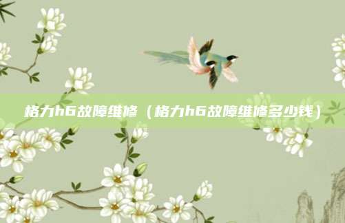 格力h6故障维修（格力h6故障维修多少钱）