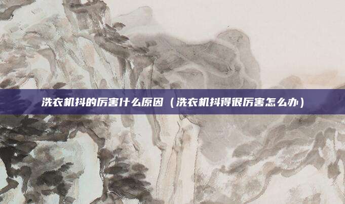洗衣机抖的厉害什么原因(洗衣机抖得很厉害怎么办)