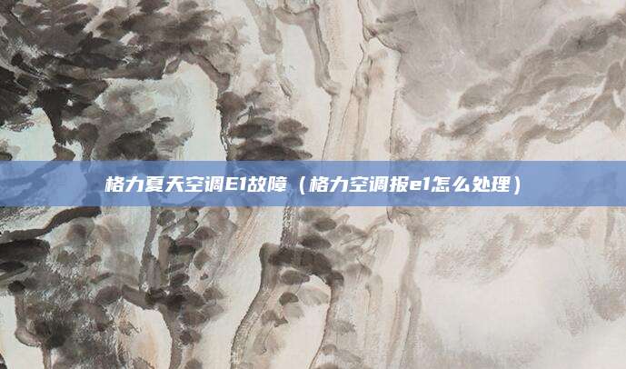 格力夏天空调E1故障(格力空调报e1怎么处理)