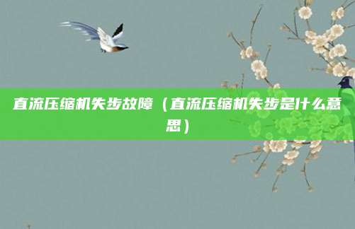直流压缩机失步故障(直流压缩机失步是什么意思)