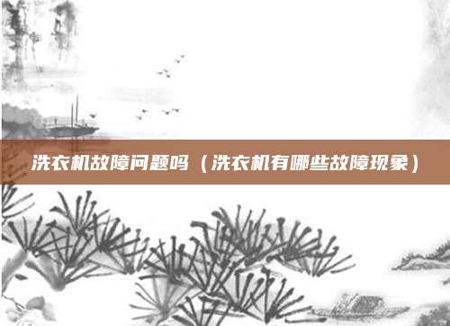 洗衣机故障问题吗(洗衣机有哪些故障现象)