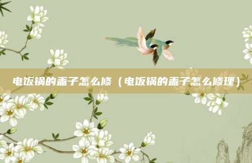 电饭锅的盖子怎么修（电饭锅的盖子怎么修理）